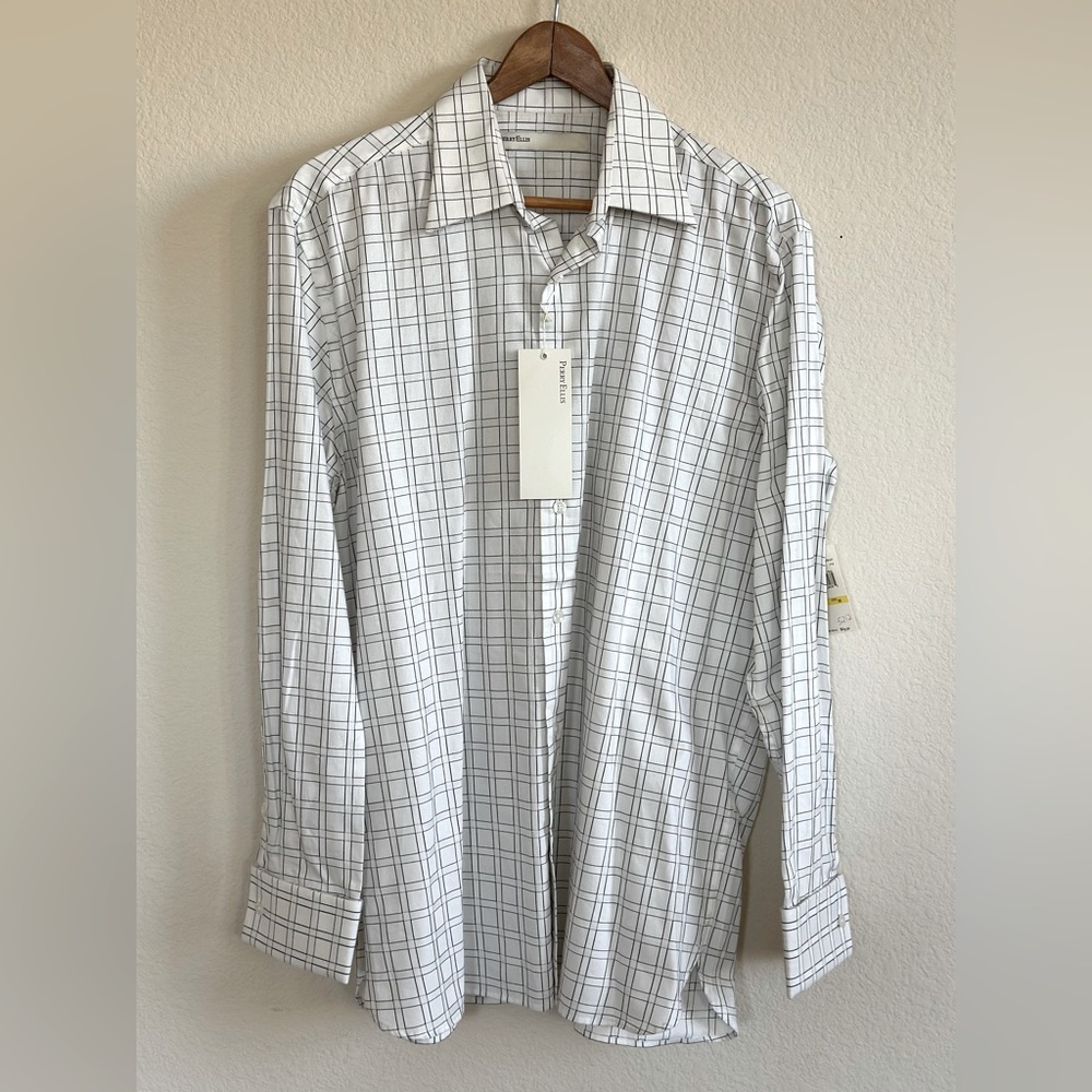 New PerryEllis French Cuff Dress/Casual Shirt For Men. Size M